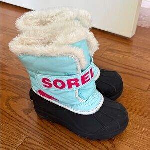 Sorel Kids Snow Boots - Light Blue and Black